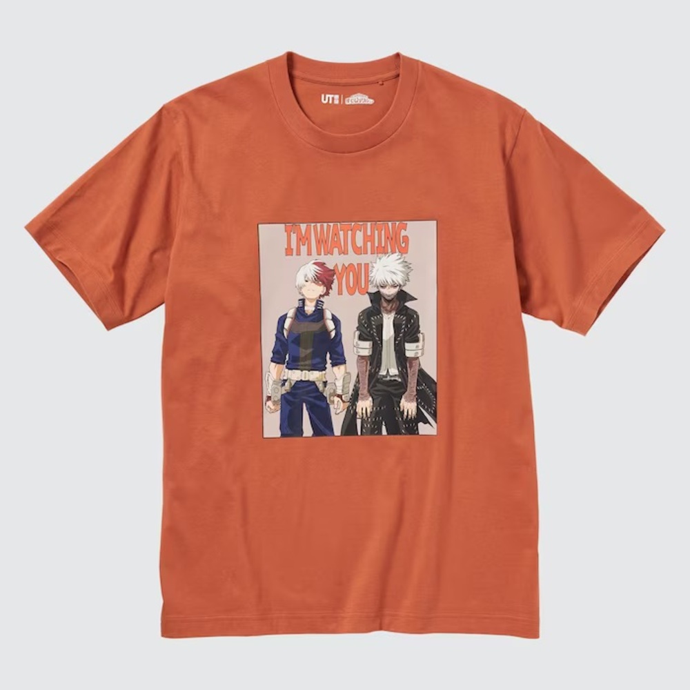 UNIQLO (L) My Hero Academia UT Shoto Dabi Graphic T-shirt Orange Japan Anime